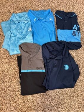 Men’s AT&T Polo Shirts Set- Blue, Gray, and Navy